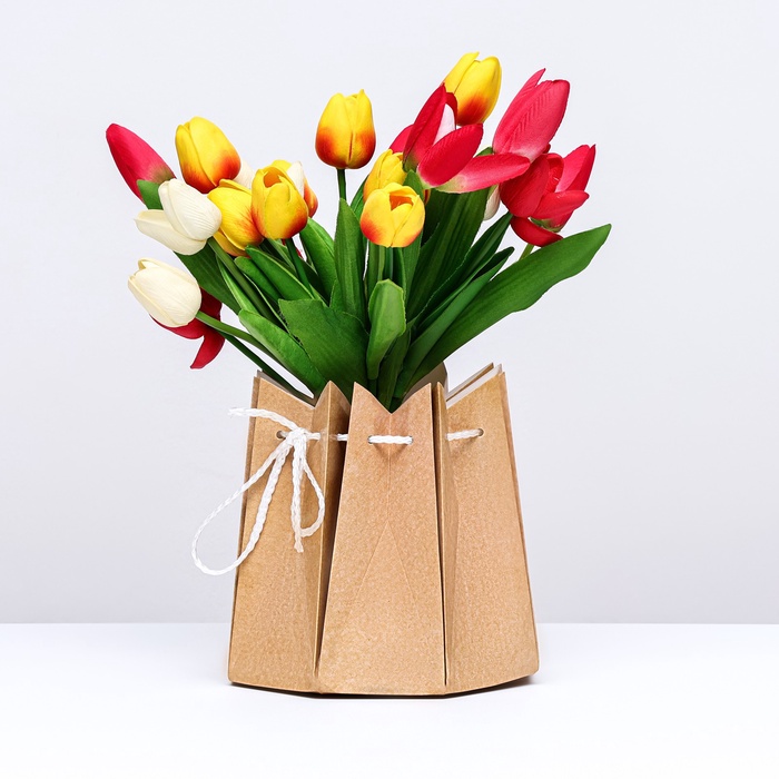 Аквабокс для цветов, 18×18 см, крафт