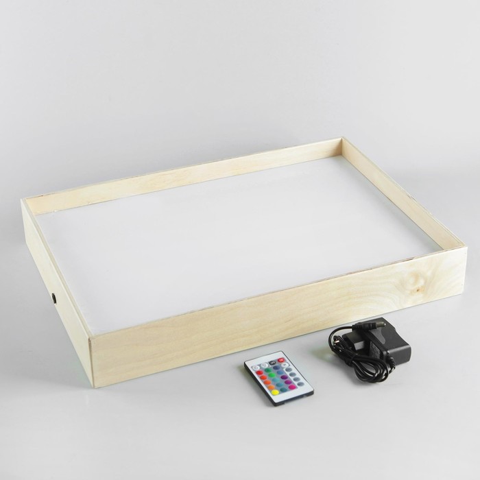 Планшет для рисования песком 35×50 см, фанера оргстекло с цветной подсветкой