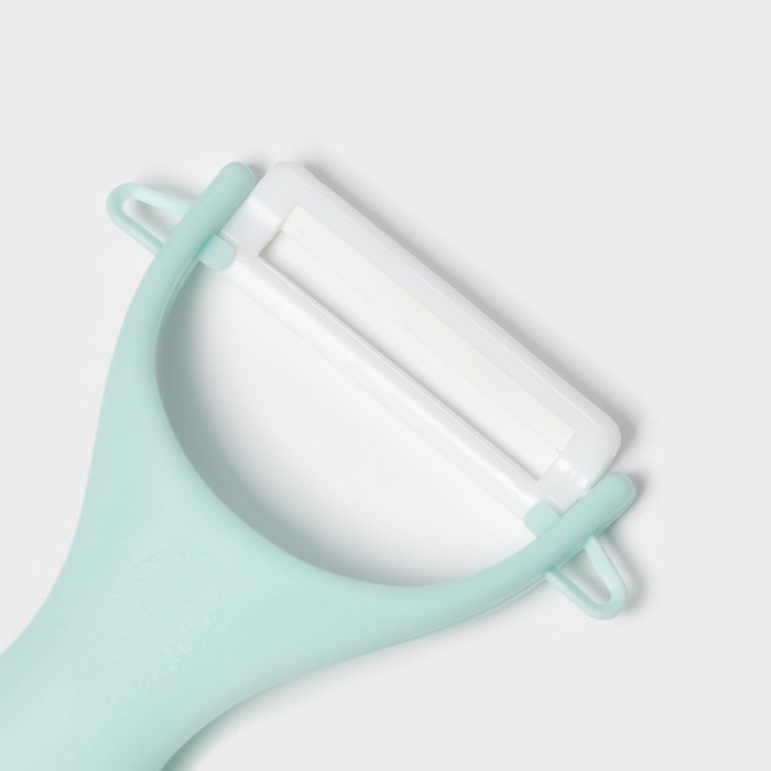 Набор кухонных принадлежностей «Клауд», 6 предметов: 5 ножей, овощечистка из керамики, бирюзовый