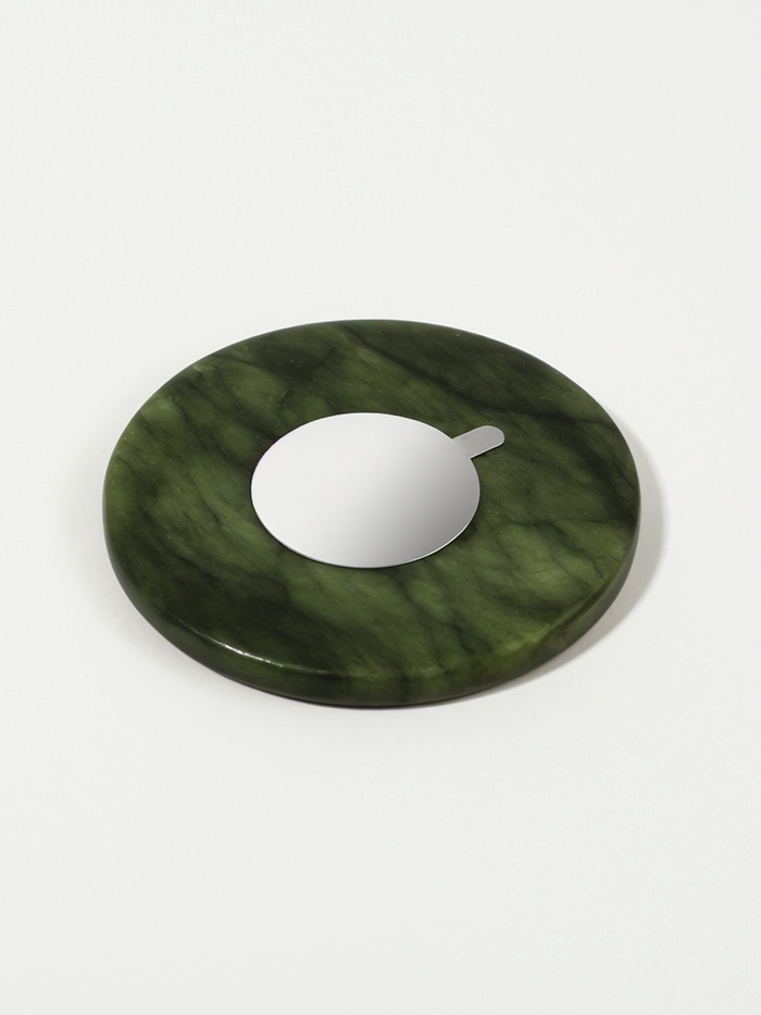 Камень под клей для наращивания ресниц, d=5 см, круглый, изумрудный