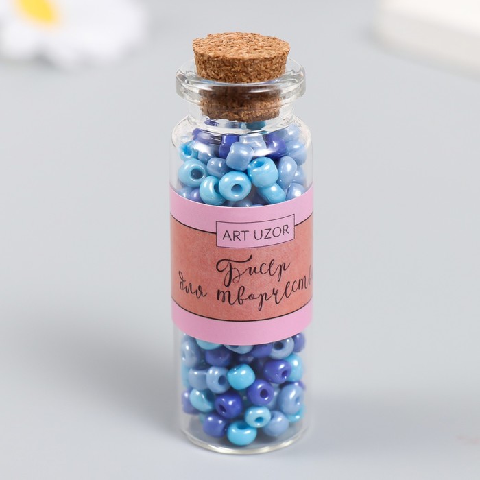 Бисер 6/0 в бутылочке «Оттенки ночного неба», 20 г, керамический блеск, 6×2×2 см