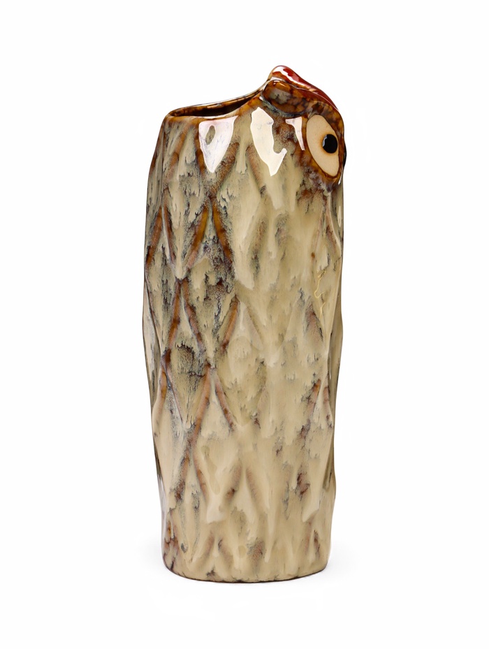 Декоративное кашпо - ваза «Сова Мила», 750 мл, 23×9×9 см, керамическое