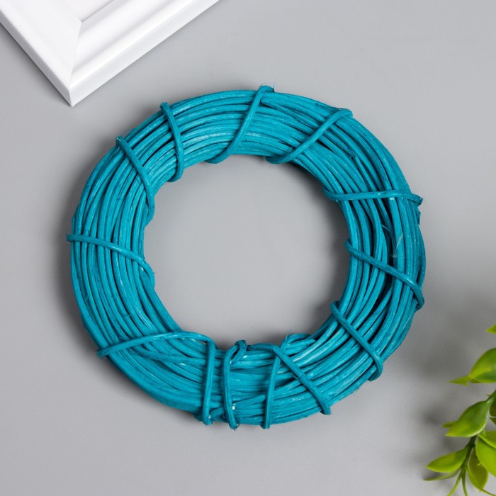Кольцо для изготовления ловца снов «Синий», d=10 см, ротанг