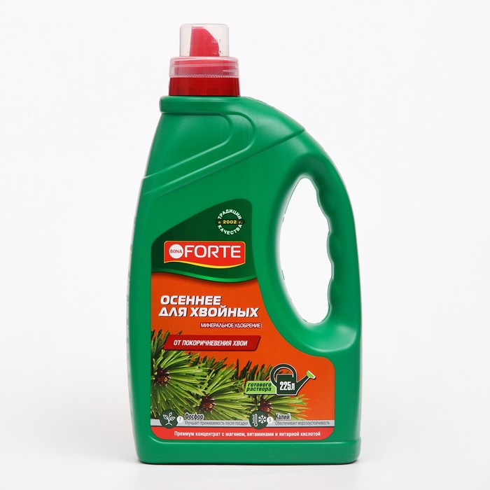 Жидкое минеральное удобрение «Бона Форте» для хвойных лето-осень, 1.5 л