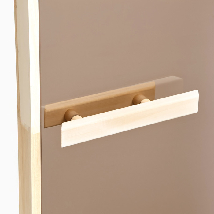 Дверь для бани и сауны «Бронза», размер коробки 200×80 см, липа, со стеклом