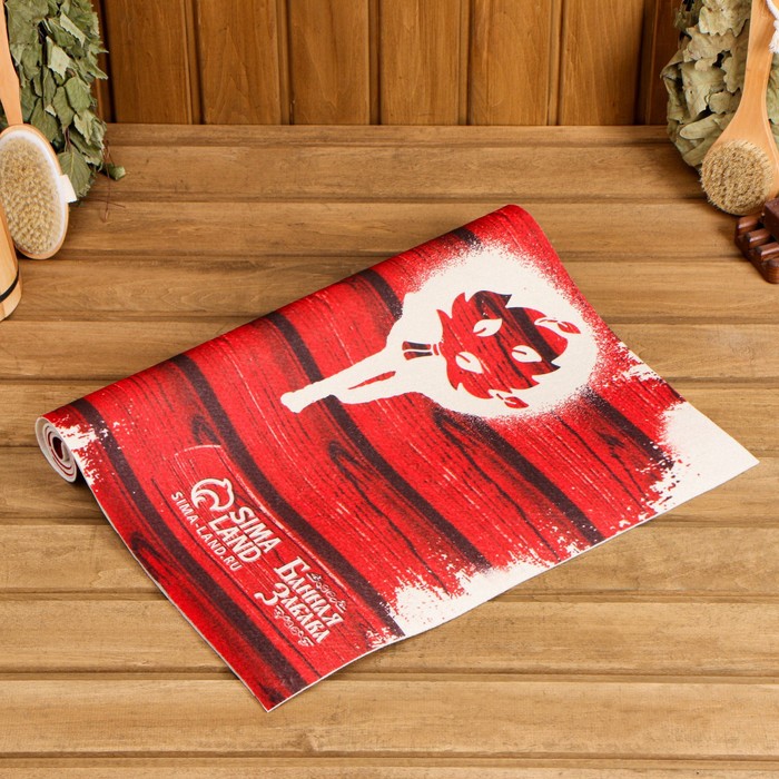 Коврик - лежак для бани и сауны с принтом «Лежак для крутейшей баньки», 150×50 см, полиэфир, «Банная забава»