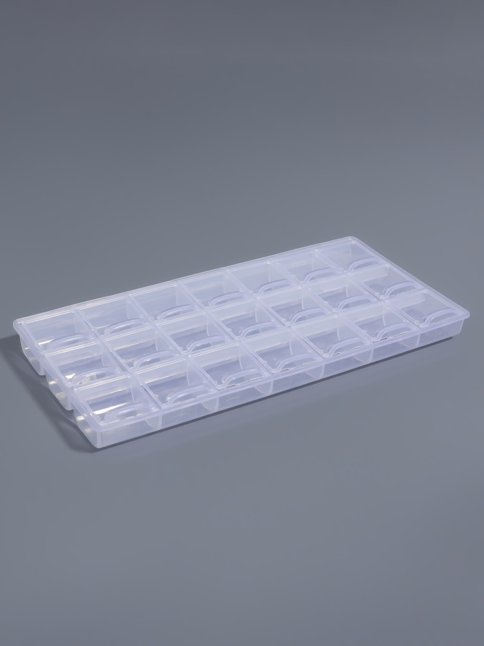 Органайзер для хранения мелочей, 21 отделение, 21.5×10.5×1.9 см, прозрачный