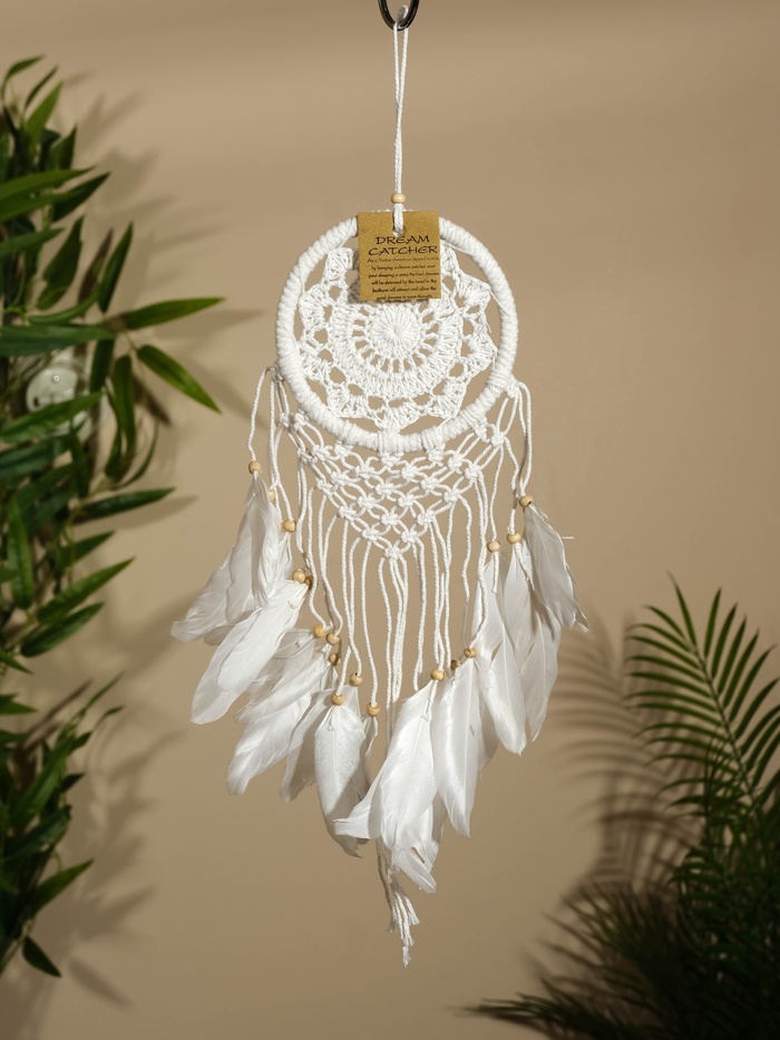 Ловец снов «Белый цветочек», 12×50 см