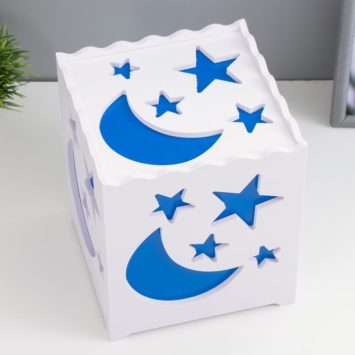 Ночник «Звездный» LED от батареек 3хААА USB синий 15×15×15 см RISALUX