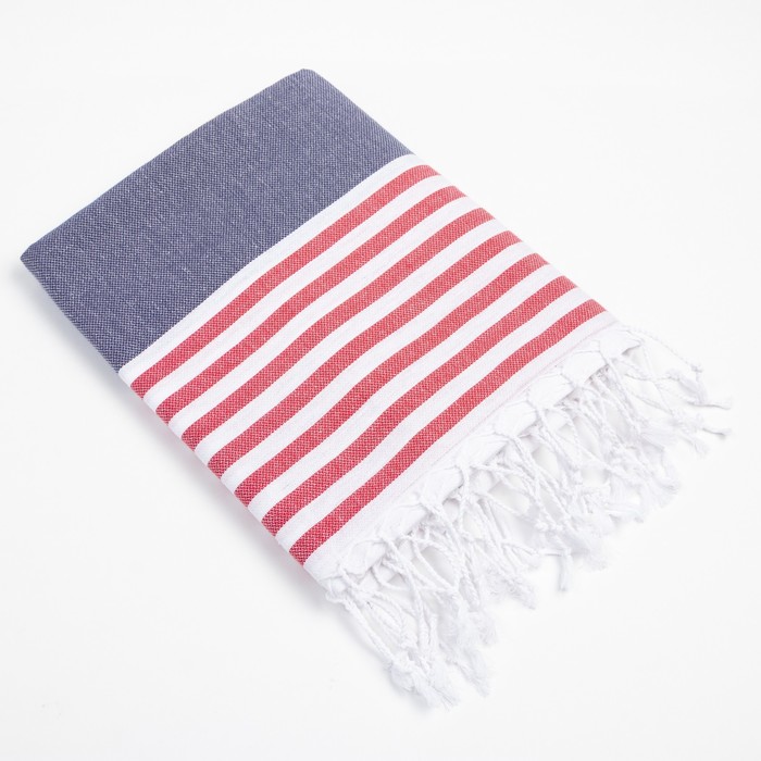 Полотенце - пештемаль пляжное «Фортуна», 100×180 см, 100% хлопок, 150 г/м², синее