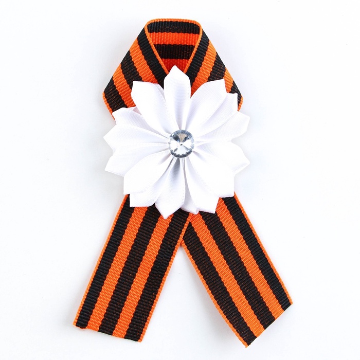 Значок с лентой и цветком на День Победы «9 Мая», 10×12 см