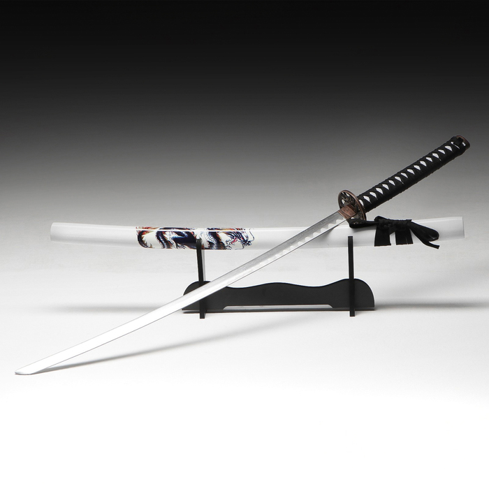 Макет оружия «Сувенирная катана. Иайта», 103 см, белые ножны с синим драконом