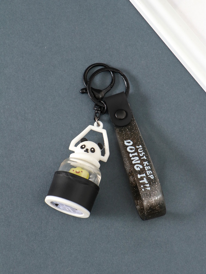 Брелок - фонарик для ключей на кольце с карабином, ремешком «Панда-лампа», 3.2×3.2×21 см