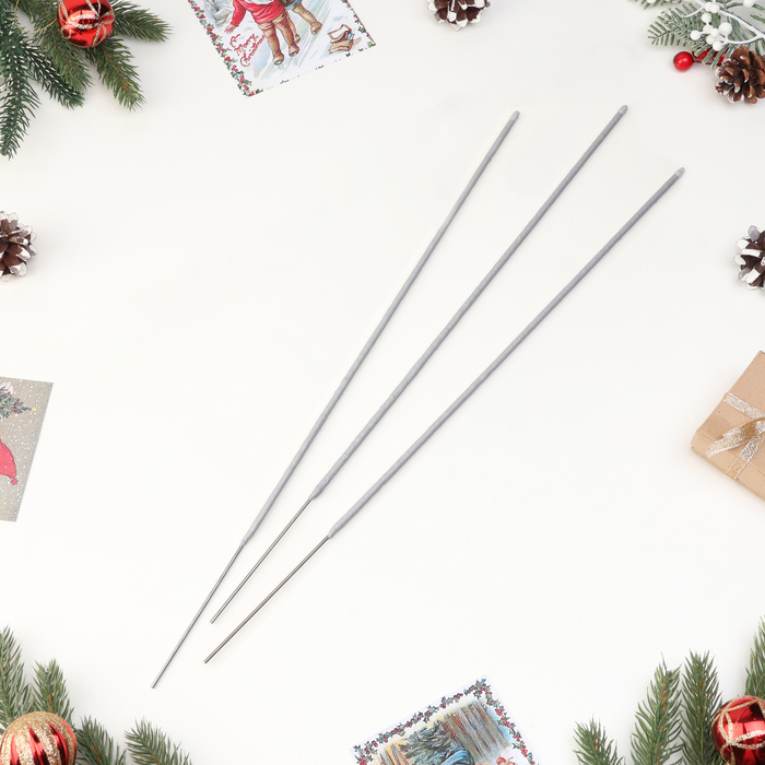 Бенгальские огни «Белый снег», 3 шт., 65 см, горение 145 сек.