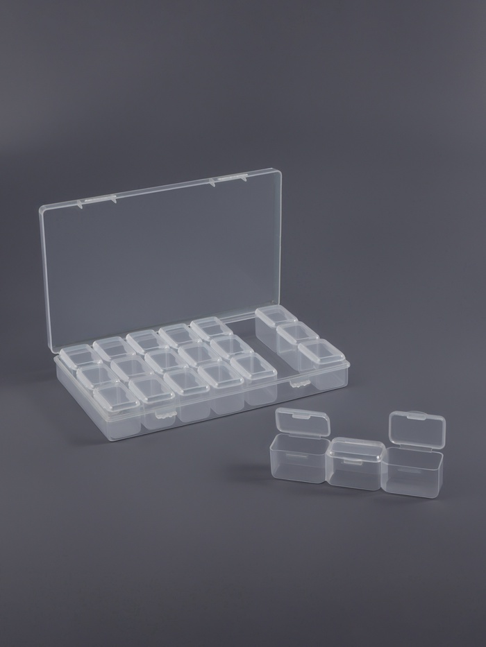 Органайзер для хранения мелочей, 21 ячейка, 10.5×17×2.5 см, прозрачный