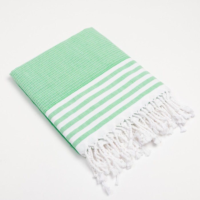 Полотенце - пештемаль пляжное Waffle, 100×180 см, хлопок 100 %, салатовое