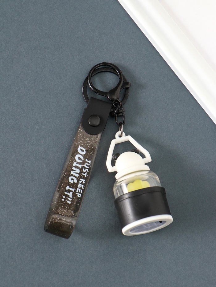 Брелок - фонарик для ключей на кольце с карабином, ремешком «Панда-лампа», 3.2×3.2×21 см
