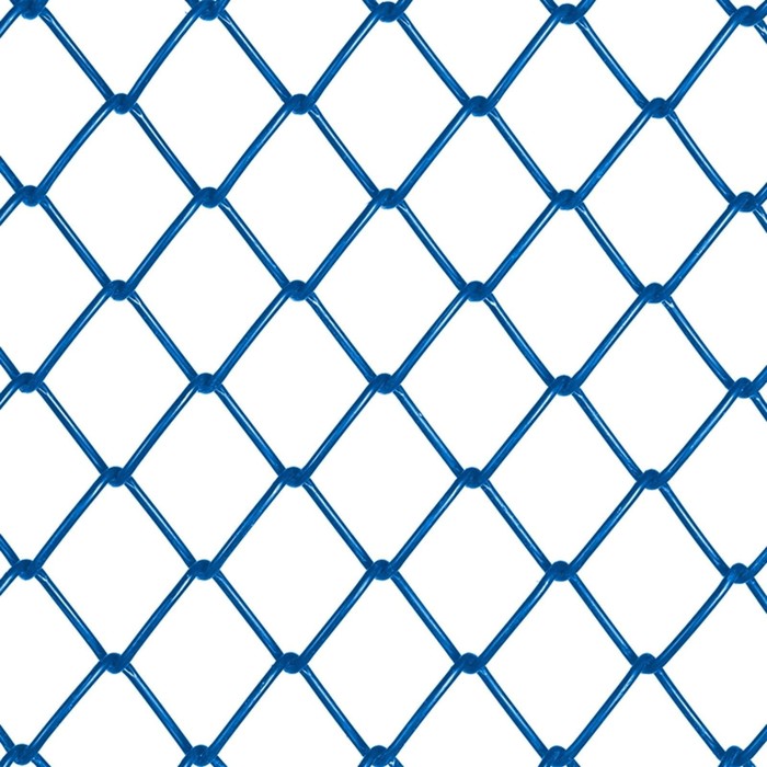 Сетка-рабица ячейка, с полимерным покрытием, 50×50 мм, толщина 2.6 мм, рулон 1.5×10 м, синяя