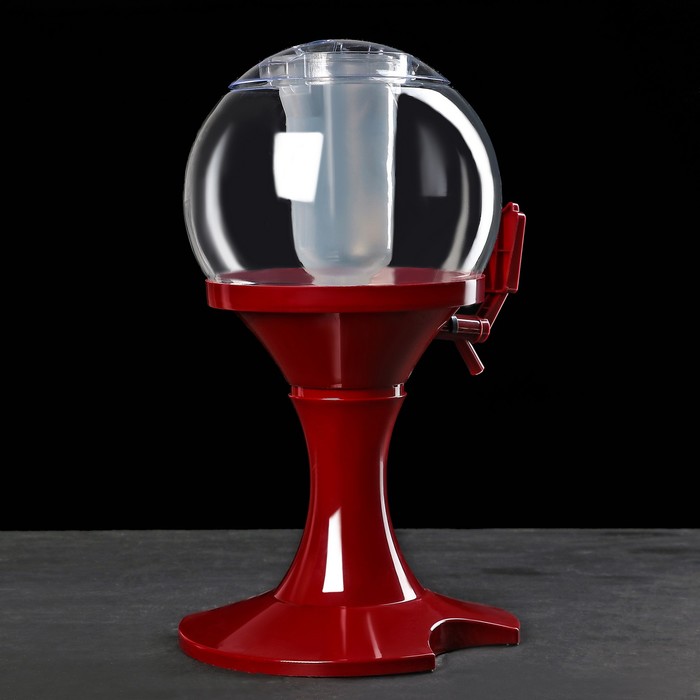 Башня пивная «Сфера», 3 л, колба для льда, пластик, красная