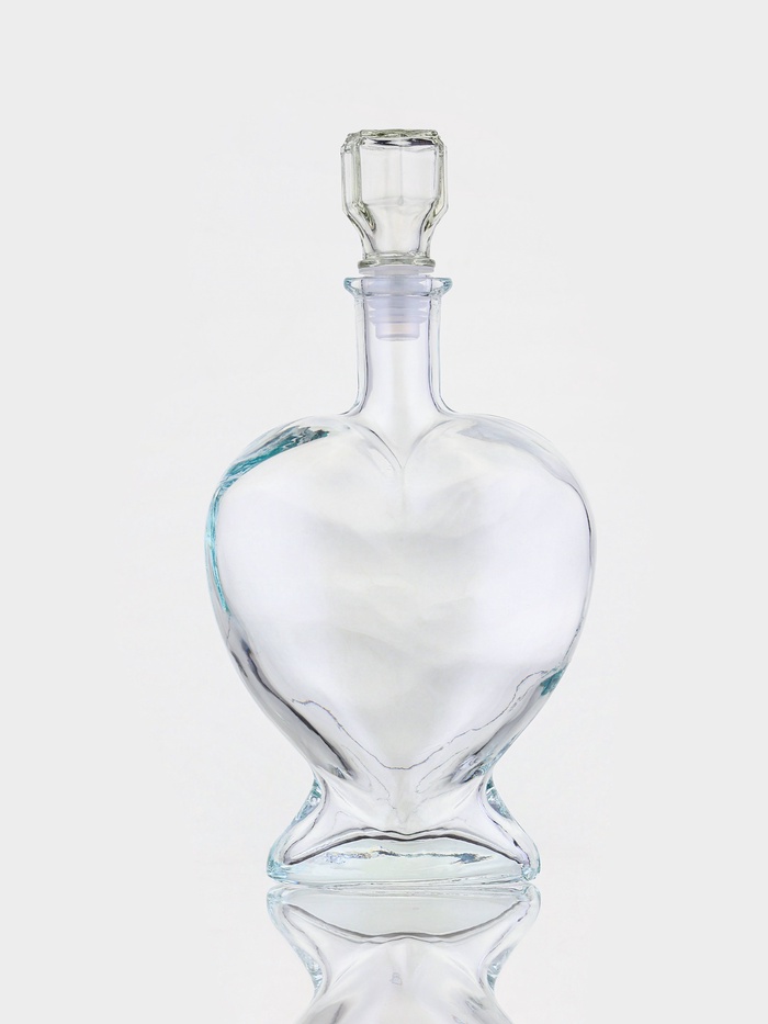 Ваза - бутылка декоративная «Сердце», для песочной церемонии, 12.5×6.5×19 см, 500 мл