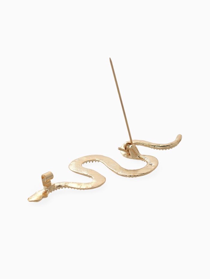 Брошь «Змея» извилистая, цвет золото