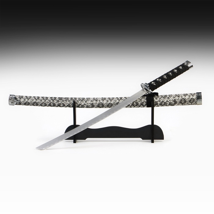 Макет оружия «Сувенирная катана. Премиум», на подставке, серые ножны под змеиную кожу, 89 см