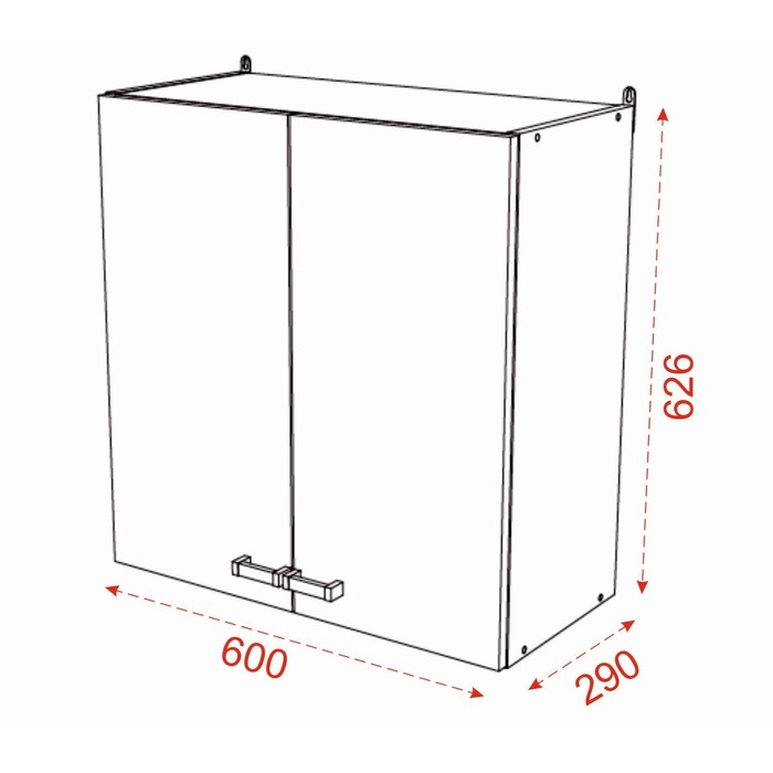 Шкаф навесной «Мальва», 600×626×290 мм, цвет венге/лоредо