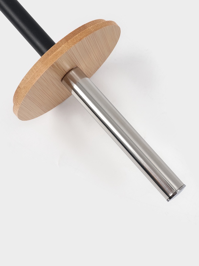 Ёршик для унитаза «Бамбук», d=9.2 см, h=37.2 см, с подставкой, белый