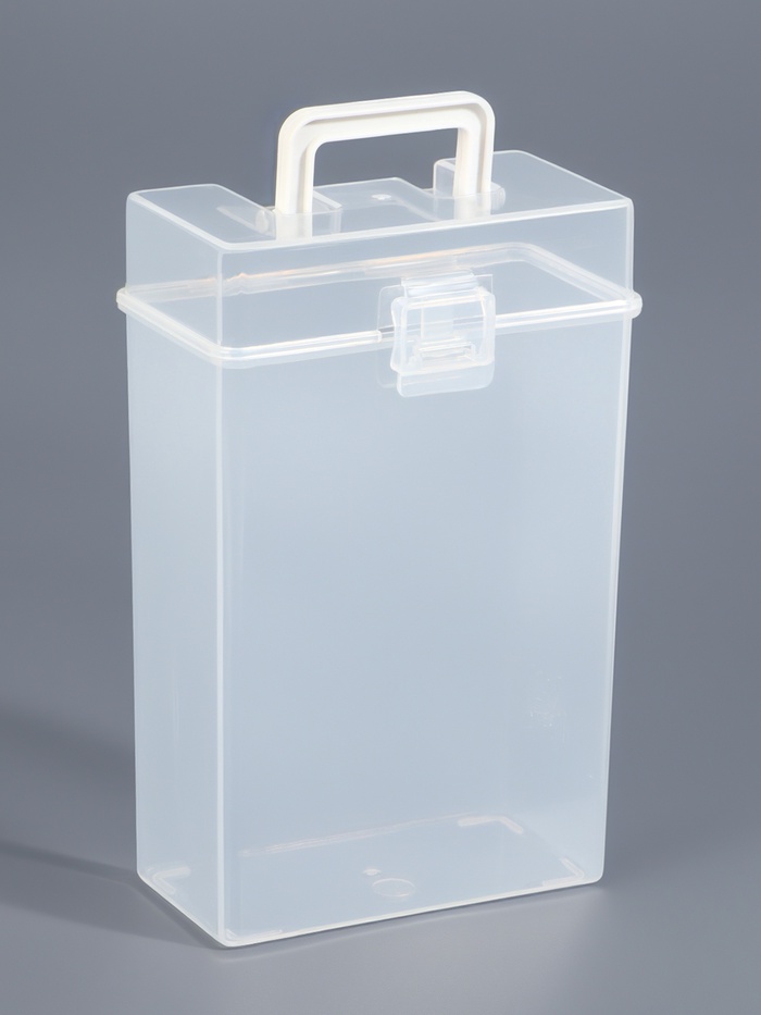 Бокс для хранения мелочей, с ручкой, 16.5×11×6 см, прозрачный