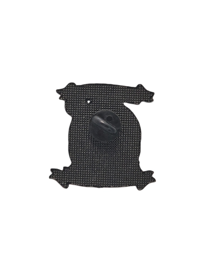 Значок «Котёнок» в тыкве, цветной в чёрном металле