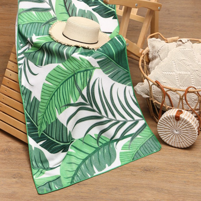 Полотенце пляжное «Этель. Листья», 70×140 см