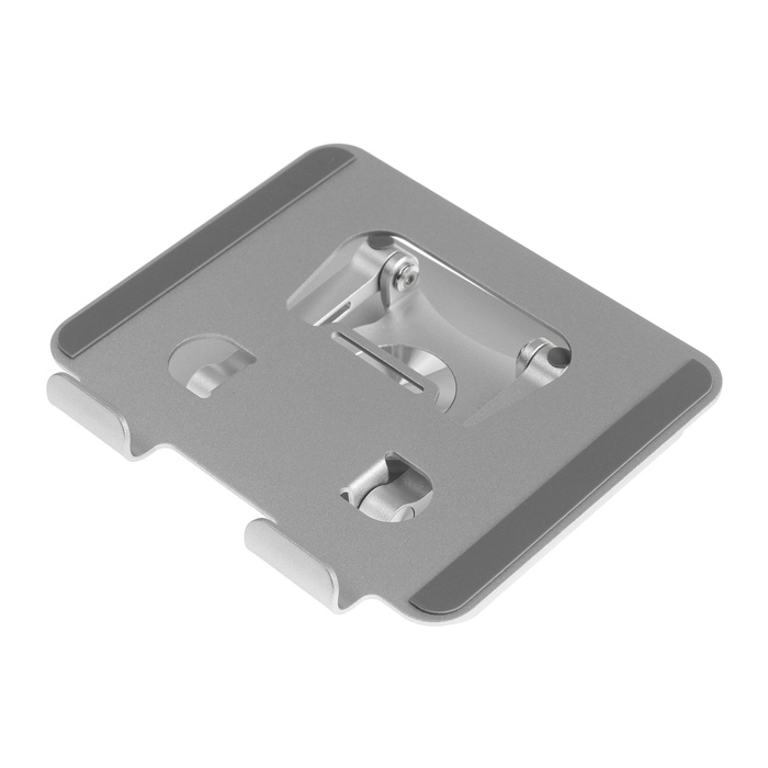 Подставка для планшета, регулируемая складная, поворот на 360°, металл, серебристая