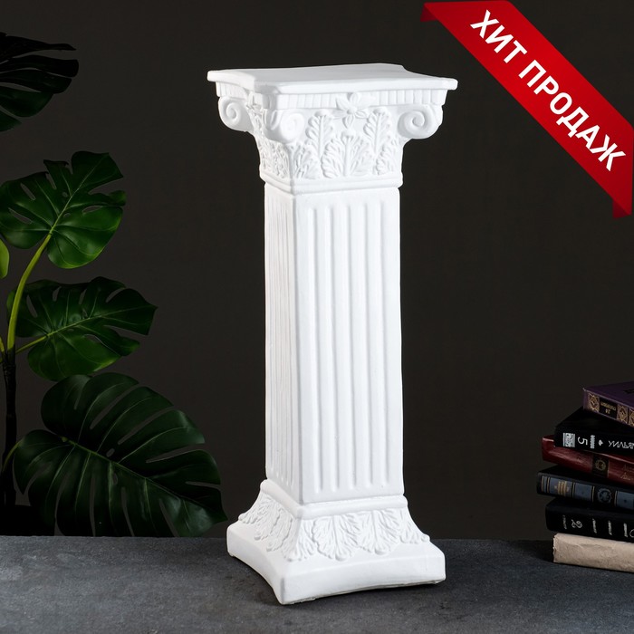 Колонна декоративная «Античная», гипс, белый, 64×25.5 см