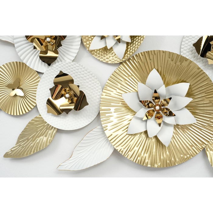 Декор настенный, панно металл «Бутоны с бабочками», 75×150×10 см