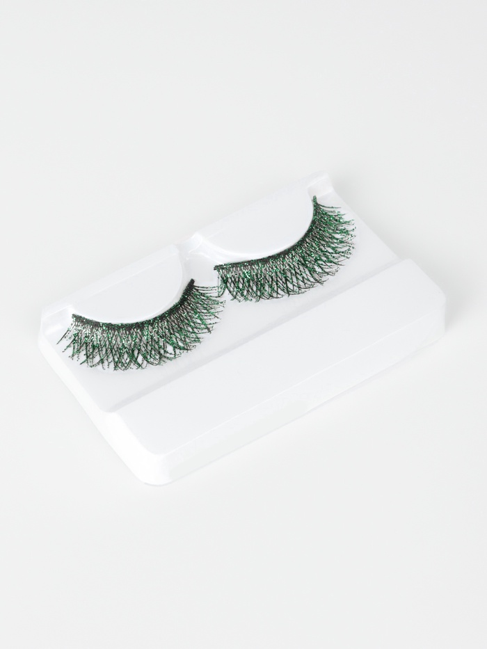 Ресницы накладные «Сияй», с блёстками, 14 мм, без клея, зелёные