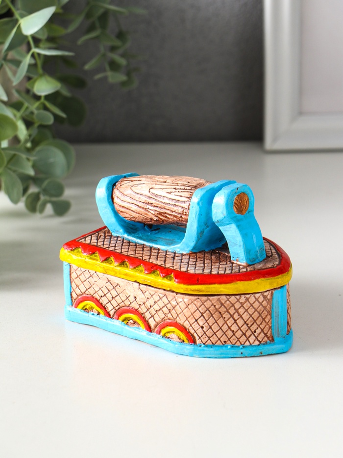 Шкатулка для украшений «Утюжок цветной», гипс, 7.5×11×7 см