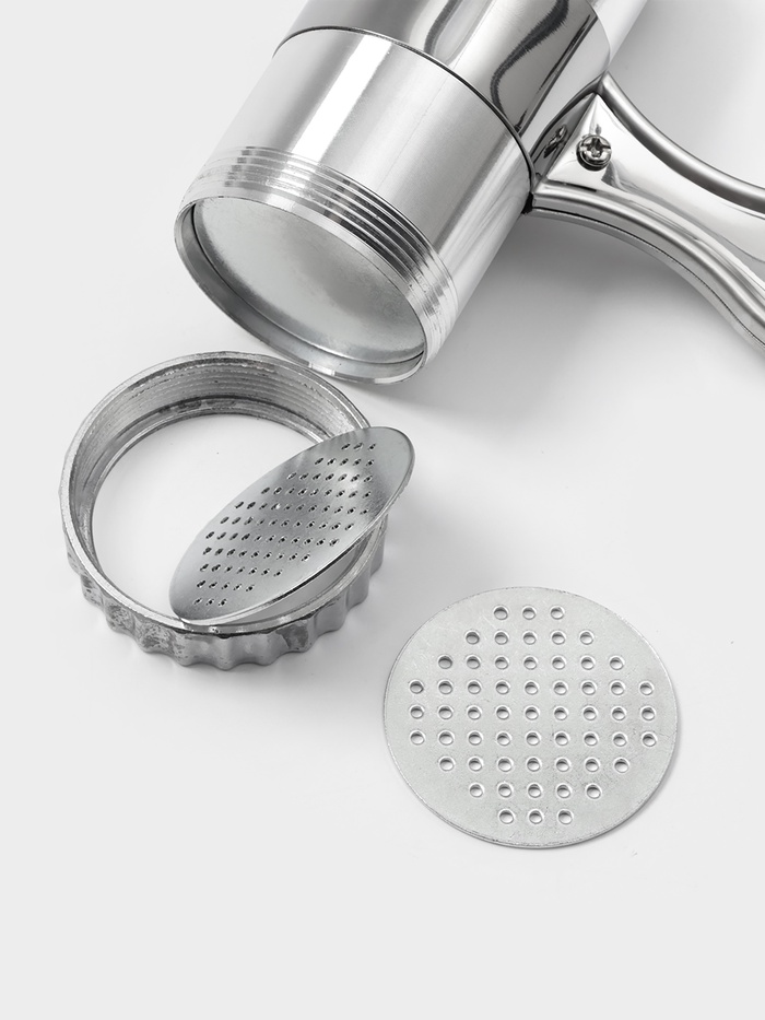 Лапшерезка ручная, 3 насадки, 18×18×6 см, нержавеющая сталь