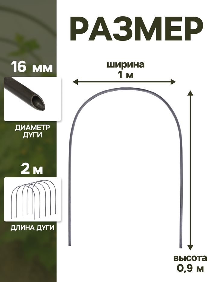 Дуги для парника, полипропилен 2.4 м, d=16 мм, набор 5 шт.