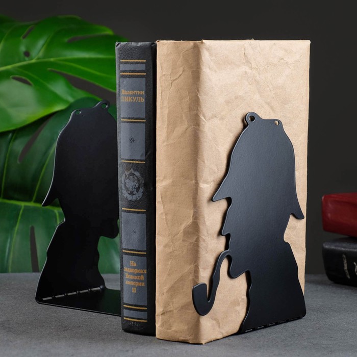 Держатель - подставка для книг «Сыщик», набор 2 шт., 15×10×10 см, чёрный