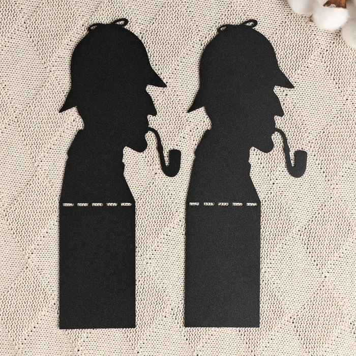 Держатель - подставка для книг «Сыщик», набор 2 шт., 15×10×10 см, чёрный