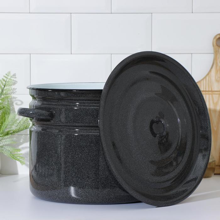 Бак эмалированный, 16 л, d=31 см, без декоры, графитовый