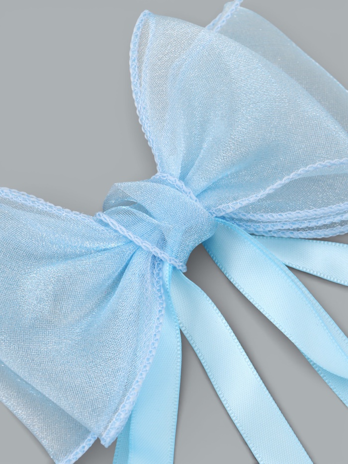 Бант для волос на заколке с лентами, голубой, Холодное сердце