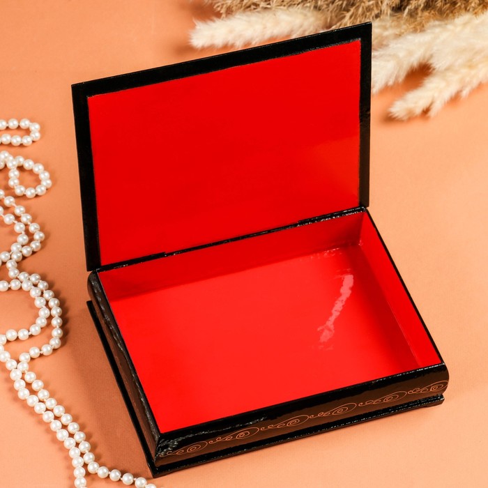 Шкатулка для украшений «Букет в вазе», 16×22 см, лаковая миниатюра, МИКС