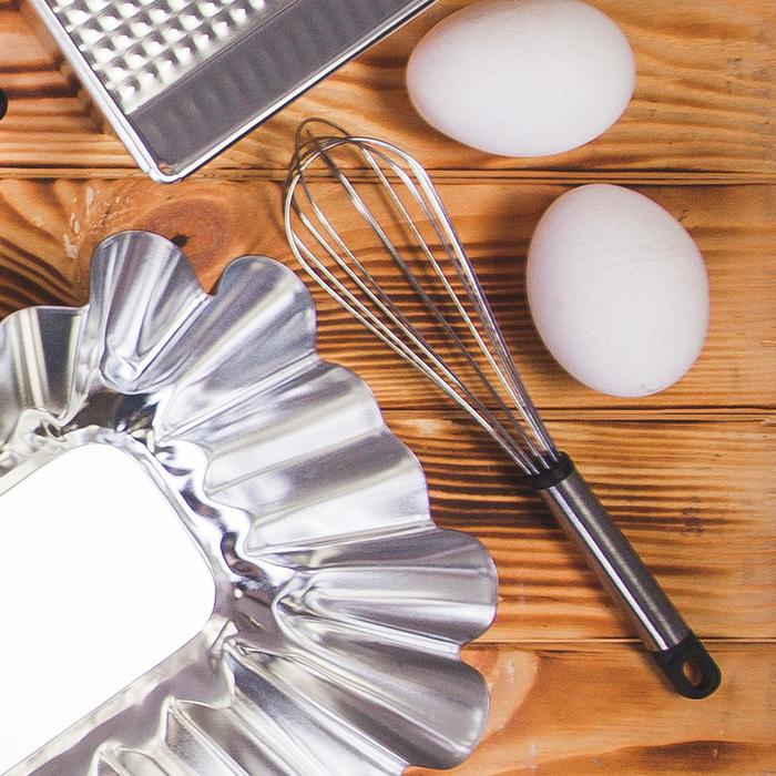 Венчик для взбивания Доляна «Помощник», 21×4.5 см, серебристый