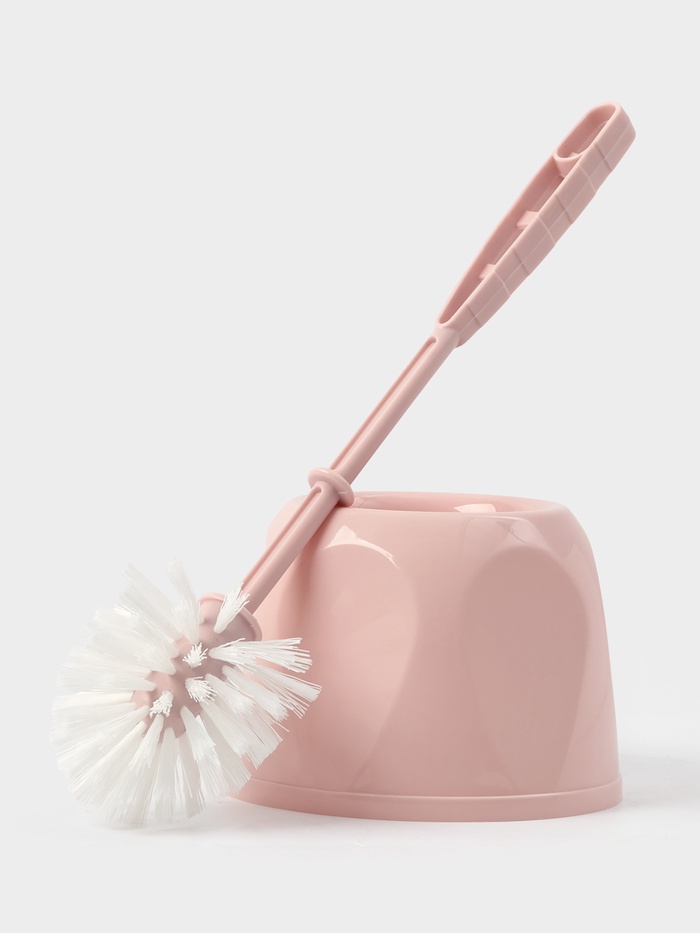 Ёршик для унитаза «Блеск. Стандарт», 15×15×39 см, с подставкой, розовый