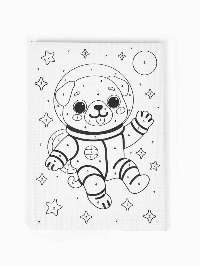 Картина по номерам «Мопс в скафандре», 21×15 см