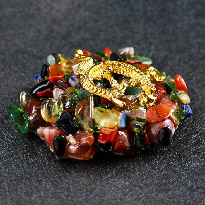 Магнит на холодильник «Ящерица», из галтованных камней, 7.5×6×2 см