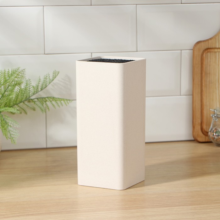 Подставка для ножей с наполнителем Доляна «Нежность», 22×9 см, бежевая