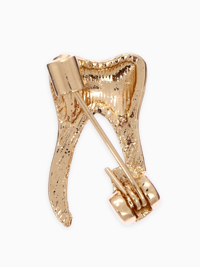 Брошь «Зуб», цвет золото