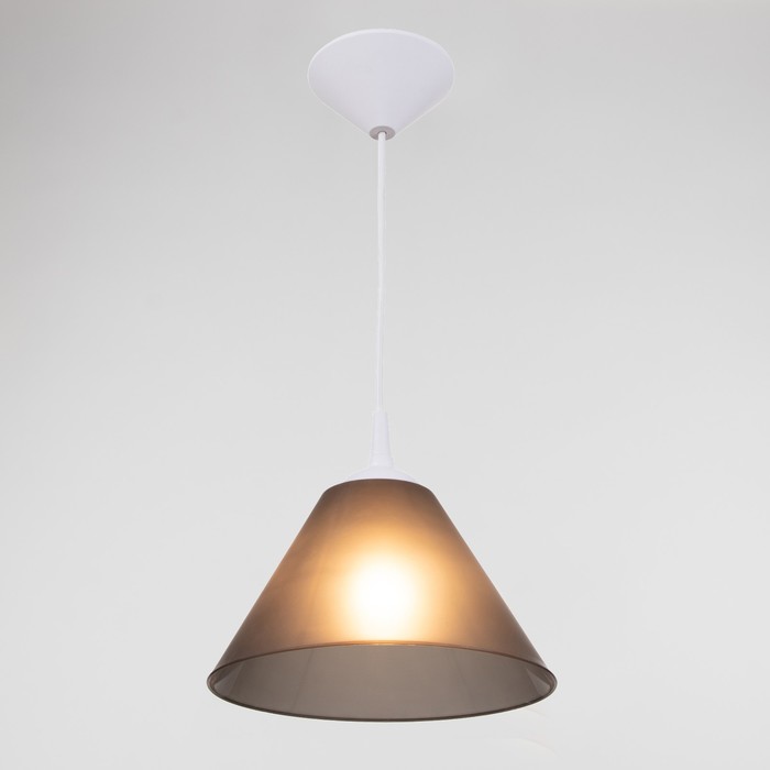 Подвес «Конус» 1×15 Вт Е27 МОДЕЛЬ: BR=00262 белый/дымчатый 25×25×15 см